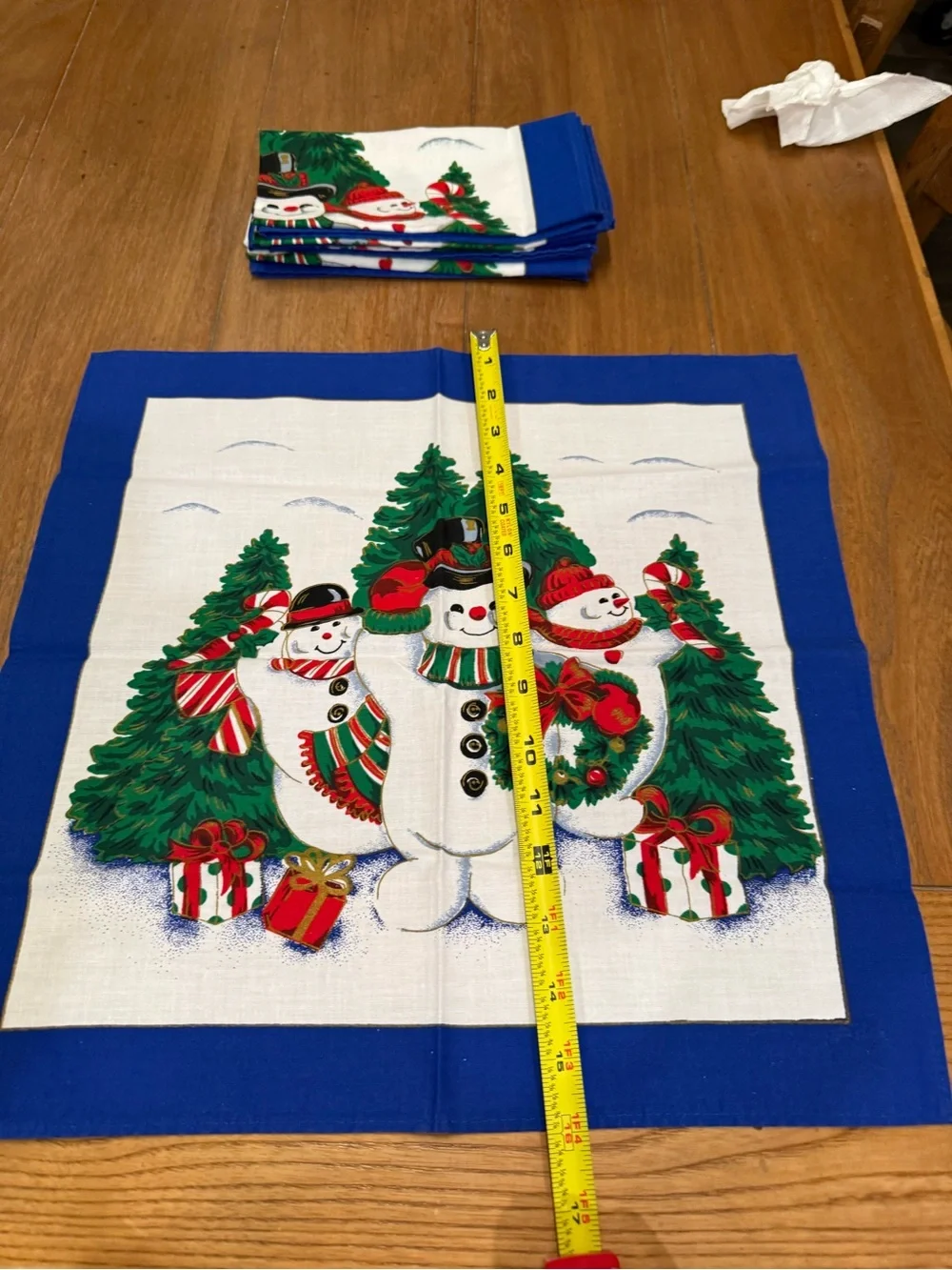 Tobin Christmas Holiday Snowman Dinner Napkins 16x16 Wreath Candy Cane Set 6